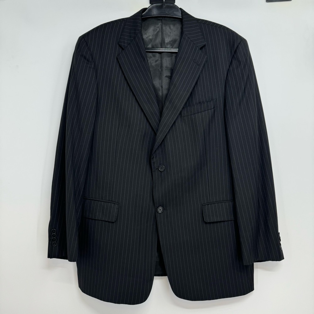 Cremieux Collection Loro Piana Sport Coat 42R Black Striped Blazer Jacket